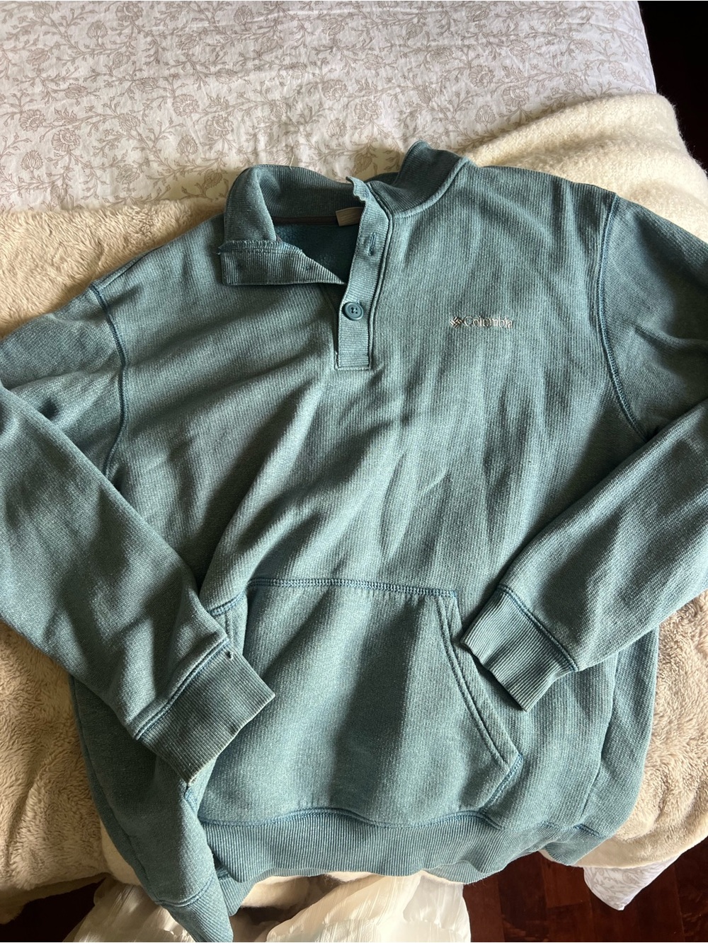Columbia Light Teal Fleece-Lined Pullover